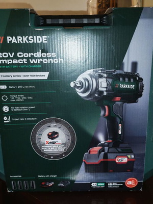 Parkside Cordless Impact Wrench with Battery and Charger new