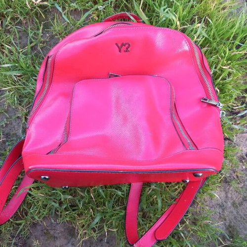 Y Not? backpack used, red