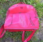 Y Not? backpack used, red