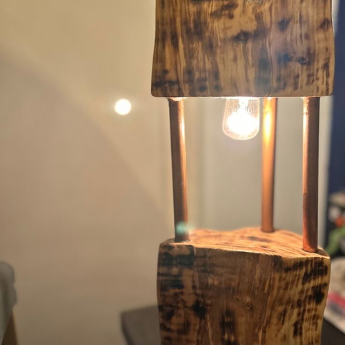 Handmade wooden table lamp new