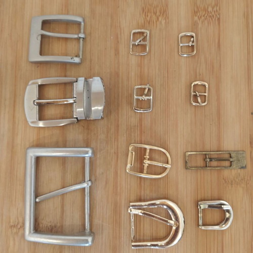 Metal belt buckles used, set of 11, various sizes