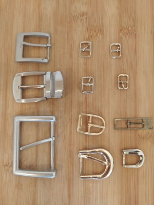 Metal belt buckles used, set of 11, various sizes