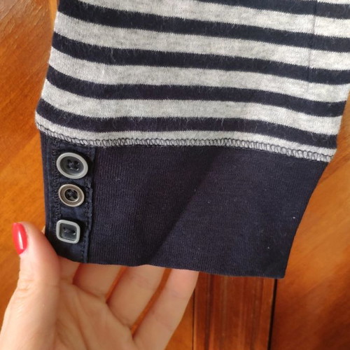 M&S cotton striped blouse used, size S/M, black