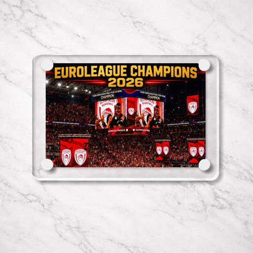 Ακρυλικό Euroleague Champions 2026 Ολυμπιακός μαγνητάκι καινούργιο