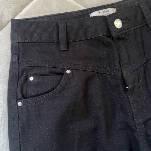 Bershka straight black jeans like new, size XS