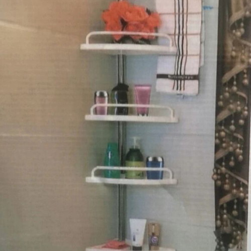 Bathroom corner shelf with 4 adjustable shelves and suction cups