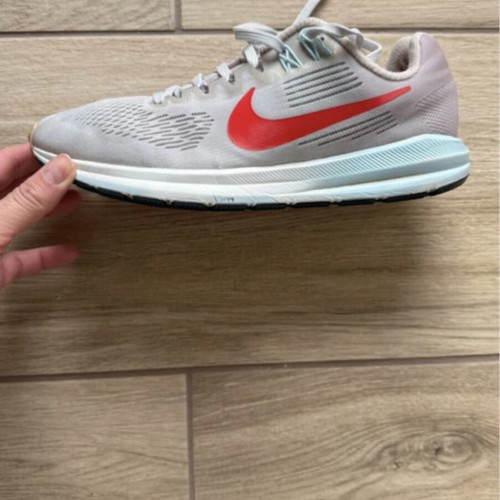 Nike Air Zoom Structure 21 athletic shoes used, grey, size 38