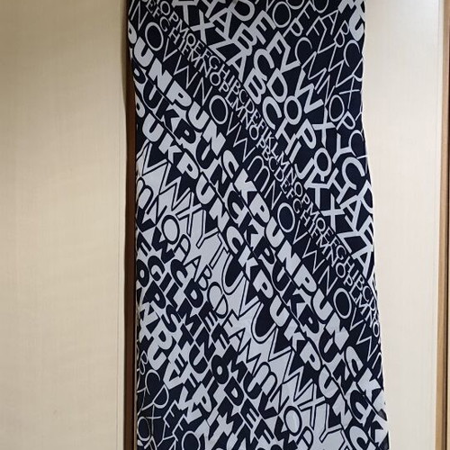 Nienhaus & Lotz women's dress with alphabet print and ruffles, like new