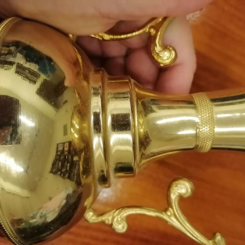 Vintage Gold-Plated Amphora Vase like new with dragon handles