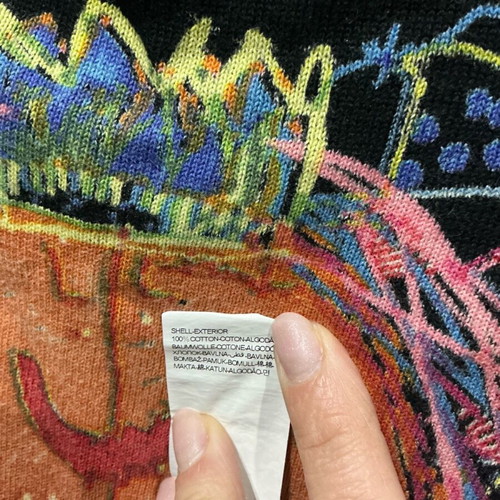 Desigual knitted blouse like new with colorful design, black