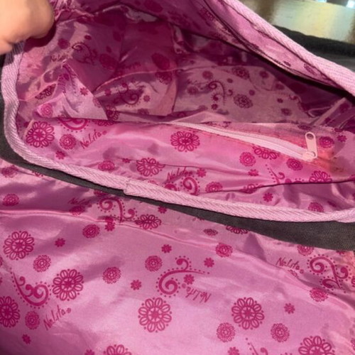 Nolita shoulder bag crossbody like new, gray and pink