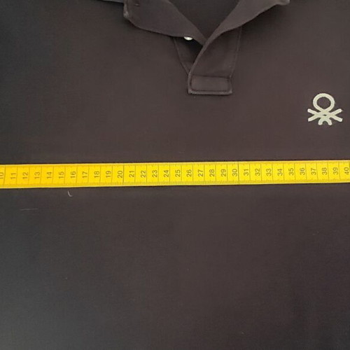 Polo United Colors of Benetton navy blue men's size L used, 100% cotton