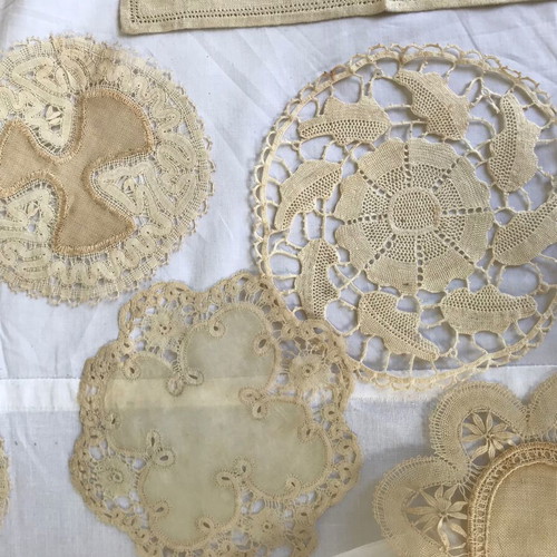 Set of handmade embroidery used, antique