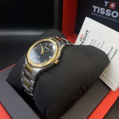 Tissot PRX P580 men's watch like new, two-tone black dial