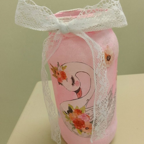 Handmade decoupage vase like new