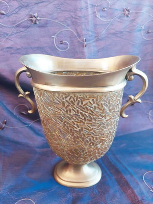 Vase with mosaic glass and bronze 29 cm