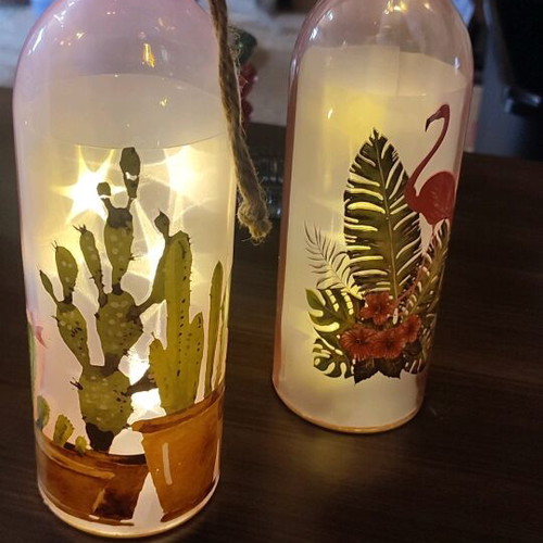 Set of 2 decorative LED bottle lights like new