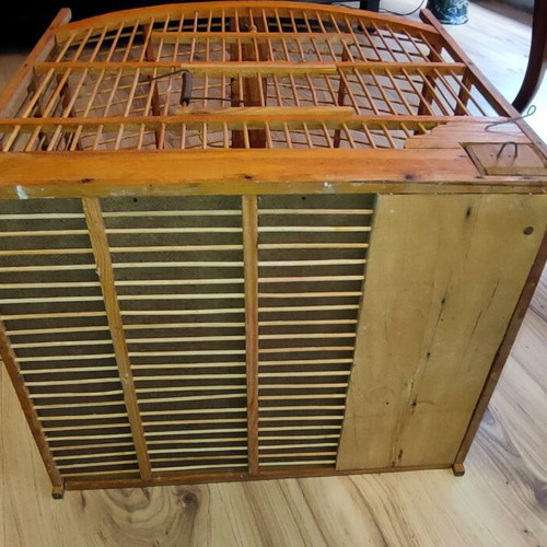 Handmade wooden birdcage for canaries used, vintage style