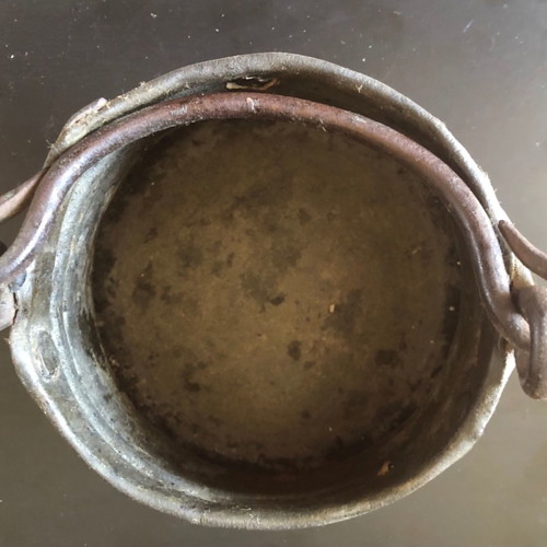 Small antique cauldron used from copper, bronze and iron 1900
