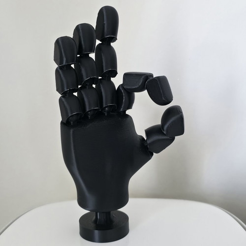 3D Flexible Hand right or left with base, new