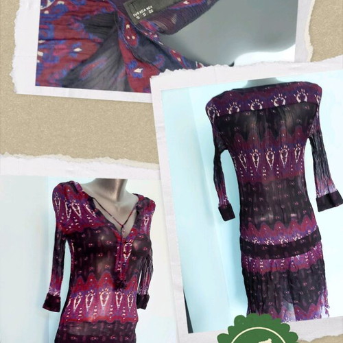 Zara Basic dress made of transparent chiffon like new, universal size