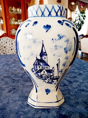 Delft Holland Old Decorative Vase 23 cm