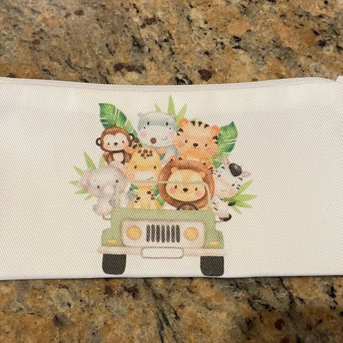 White pouches with jungle animals, pack of 15, new