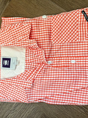 G-Star Raw orange women's shirt size M, like new, checkered