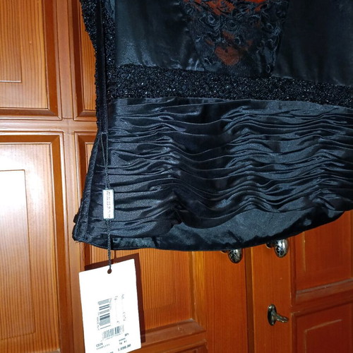 Luxury evening top made in Italy new, black with sequins and lace