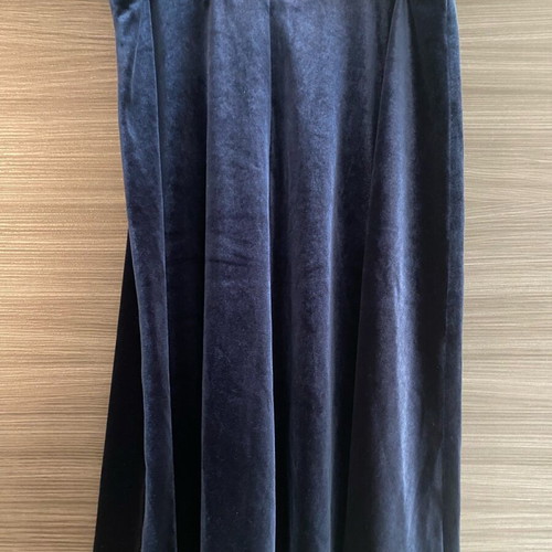 Blue midi skirt M&S like new with velvet look No12