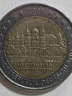 Γερμανικό 2 ευρώ 2007 Mecklenburg-Vorpommern αναμνηστικό μεταχειρισμένο