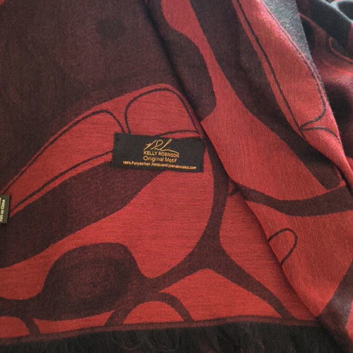 Poly Jacquard Shawl with Kelly Robinson Indigenous Motif, new