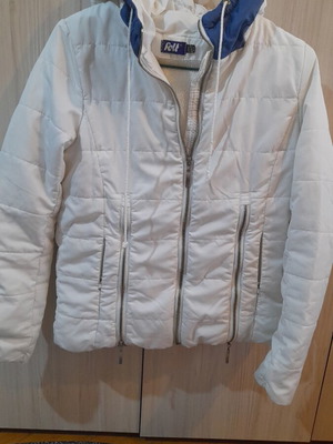 Women's jacket used, white, size S with quilted lining