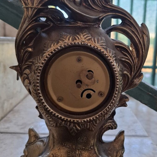 Vintage Table Clock Baroque Style Made in Italy like new