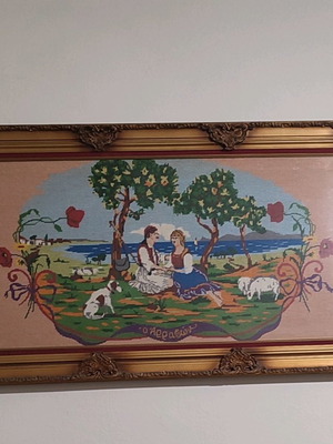 Embroidered frame used