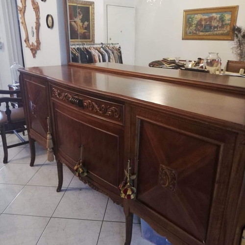 Walnut buffet with removable mirror like new