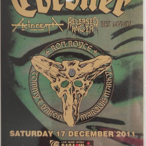 Photopass Coroner concert 17-12-2011 like new
