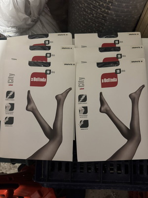 Belinda 10 den tights new, pack of 6, graphite M