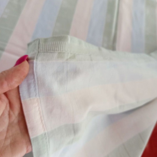 Handmade tablecloth set with 6 napkins pastel colors, like new