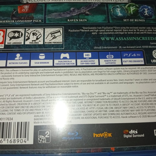 Assassin's Creed Valhalla PS4 game like new with PS5 upgrade