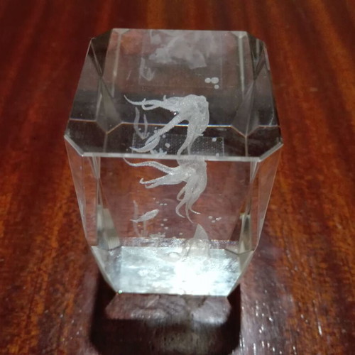 Glass decorative item used with 3D octopus design