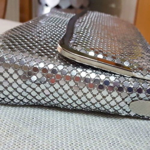 Vintage Clutch Bag 80s Used Metal Mesh