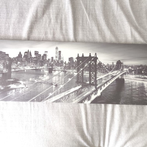 Panoramic LED Wall Art 90x30 Manhattan Bridge Black and White like new