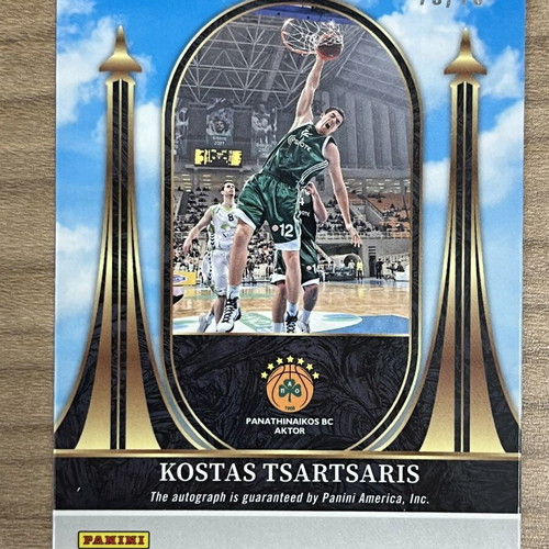 2025-26 Panini Select Euroleague Basketball Kostas Tsartsaris autograph card like new