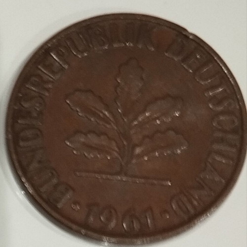2pfennig coin West Germany 1961 used, bronze