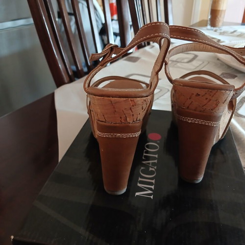 Brown platform sandals size 41, 10 cm heel