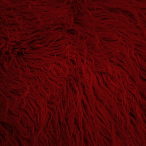 Flokati rug like new, burgundy red, 185x250 cm
