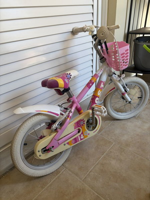 Fast Junior 14 children's bicycle used with basket and training wheels