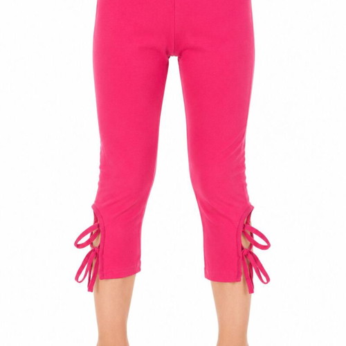 Frenzy kids' capri leggings fuchsia with ties size 6, new