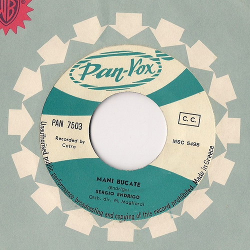Mani Bucate vinyl record used by Sergio Endrigo and Tony Pinelli